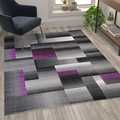 Flash Furniture Purple 5' x 7' Modern Color Blocked Area Rug ACD-RGTRZ861-57-PU-GG